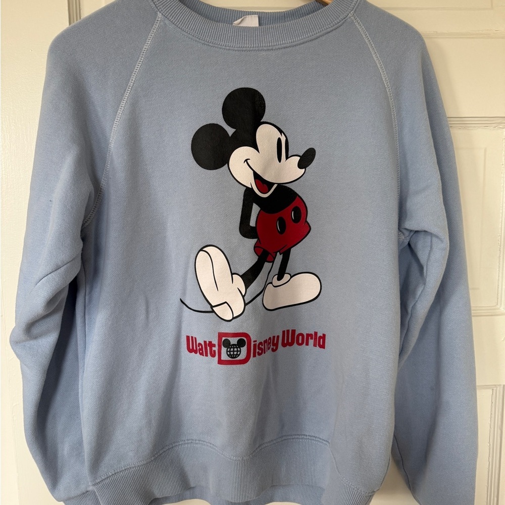 Disney Light Blue Mickey Mouse Sweatshirt - Picture 1 of 4